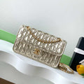 Chanel 25C Flap Bag Metallized Braided Calfskin & Gold-Tone AS4795 Gold - Default Title - View 1