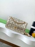 Chanel 25C Flap Bag Metallized Braided Calfskin & Gold-Tone AS4795 Gold