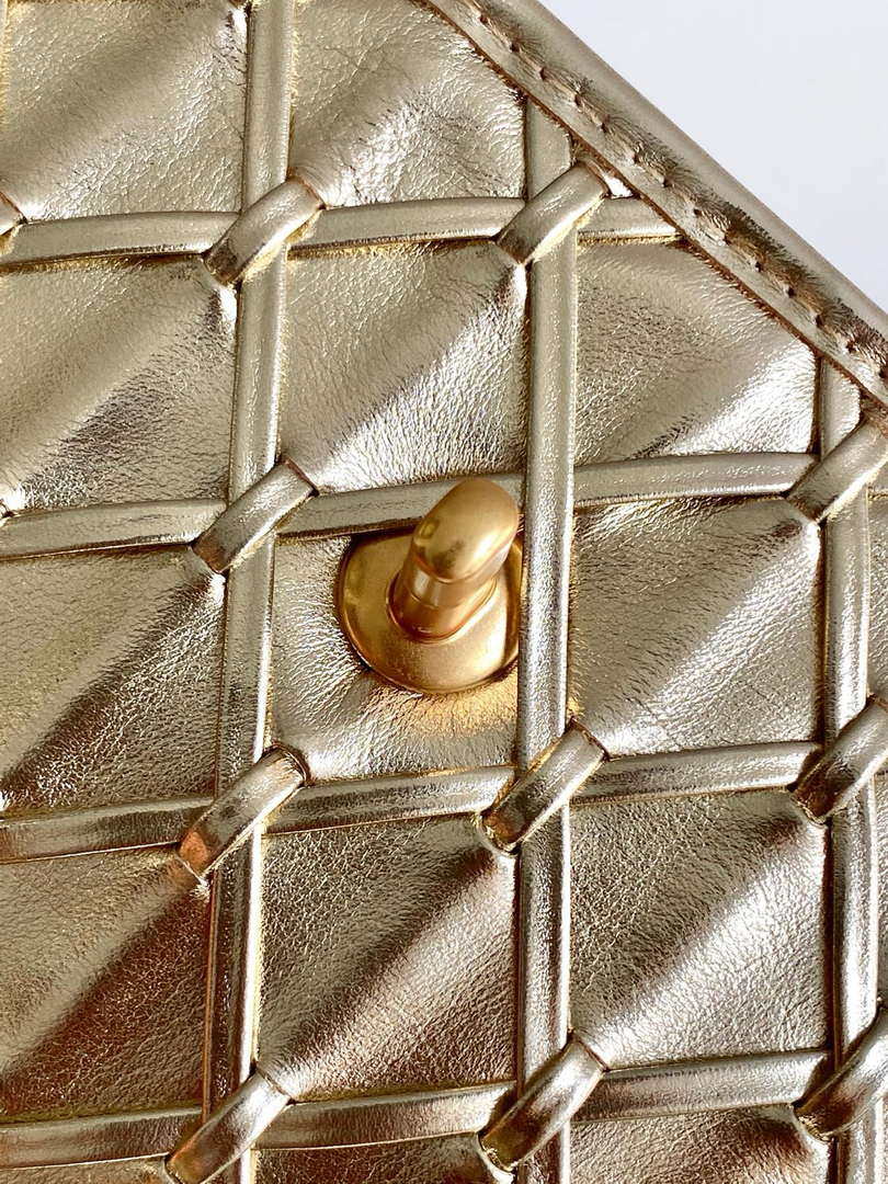 Chanel 25C Flap Bag Metallized Braided Calfskin & Gold-Tone AS4795 Gold - Default Title - View 6