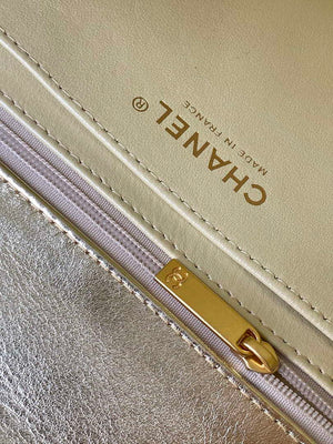 Chanel 25C Flap Bag Metallized Braided Calfskin & Gold-Tone AS4795 Gold - Default Title - View 9