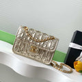 Chanel 25C Mini Flap Bag Metallized Braided Calfskin & Gold-Tone AS4797 Gold - Default Title - View 1