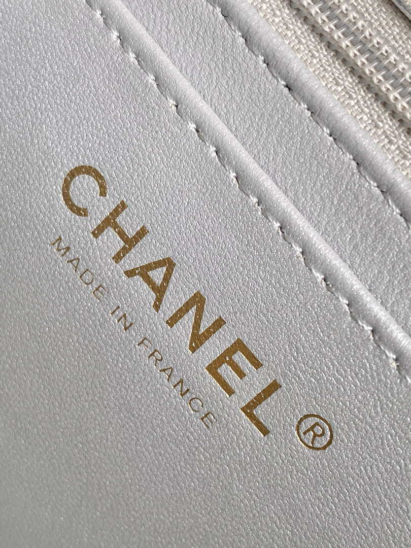 Chanel 25C Mini Flap Bag Metallized Braided Calfskin & Gold-Tone AS4797 Silver - Default Title - View 10