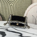 Chanel 25C Mini Flap bag Tweed and gold metallic A69900 Black