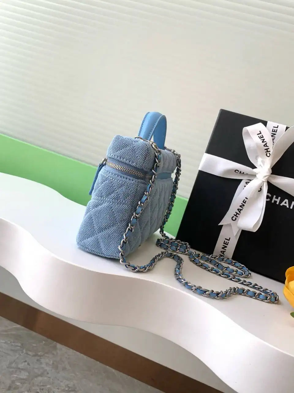 Chanel 25C Vanity with Chain Denim Blue AP4407 Bag