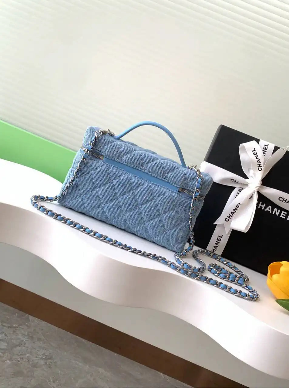 Chanel 25C Vanity with Chain Denim Blue AP4407 Bag