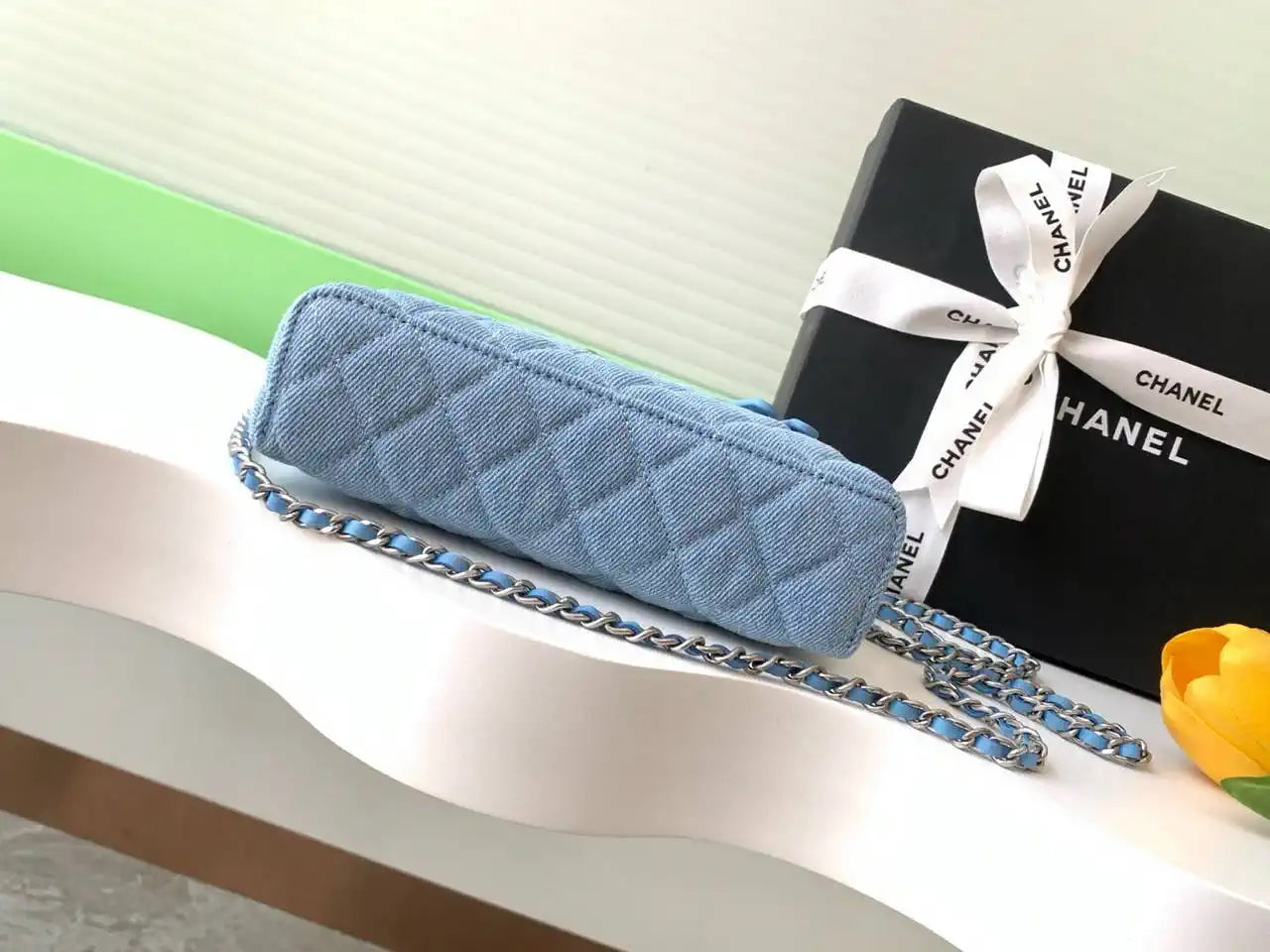 Chanel 25C Vanity with Chain Denim Blue AP4407 Bag