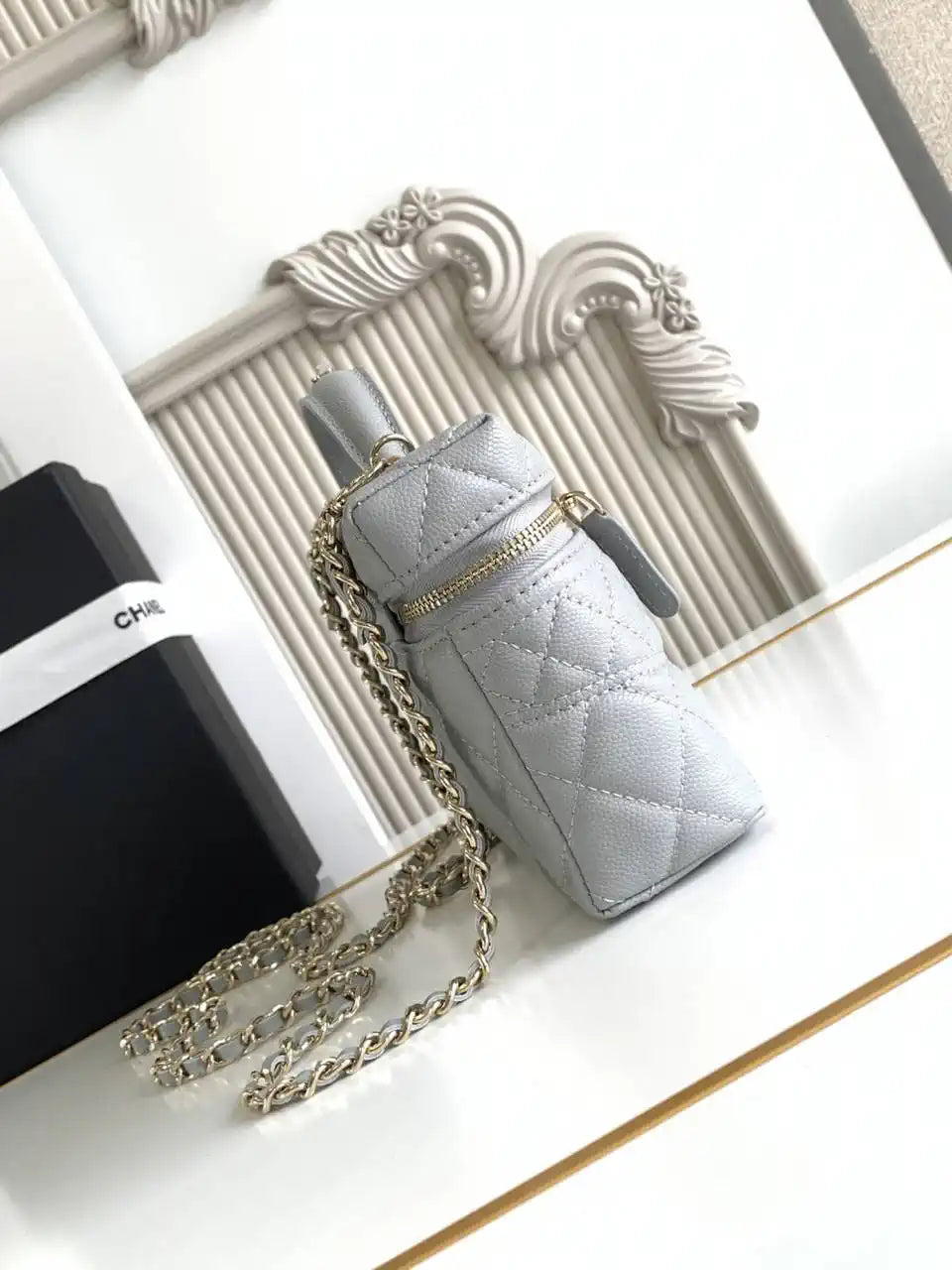 Chanel 25C Vanity with Chain Grained Calfskin AP4407 Gray