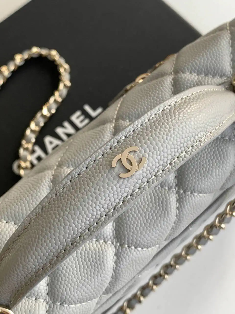 Chanel 25C Vanity with Chain Grained Calfskin AP4407 Gray