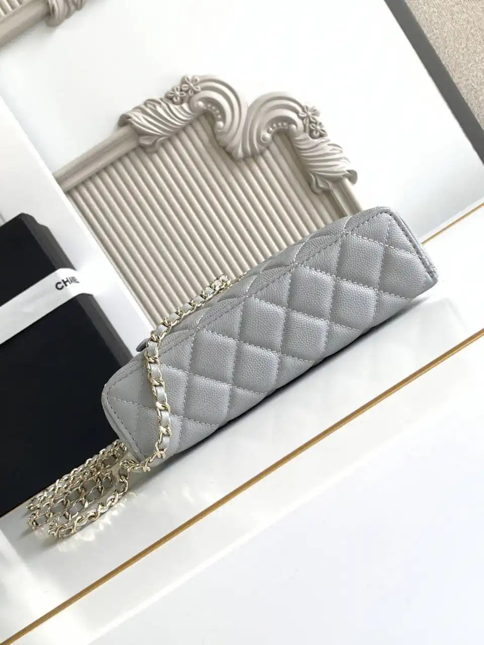 Chanel 25C Vanity with Chain Grained Calfskin AP4407 Gray