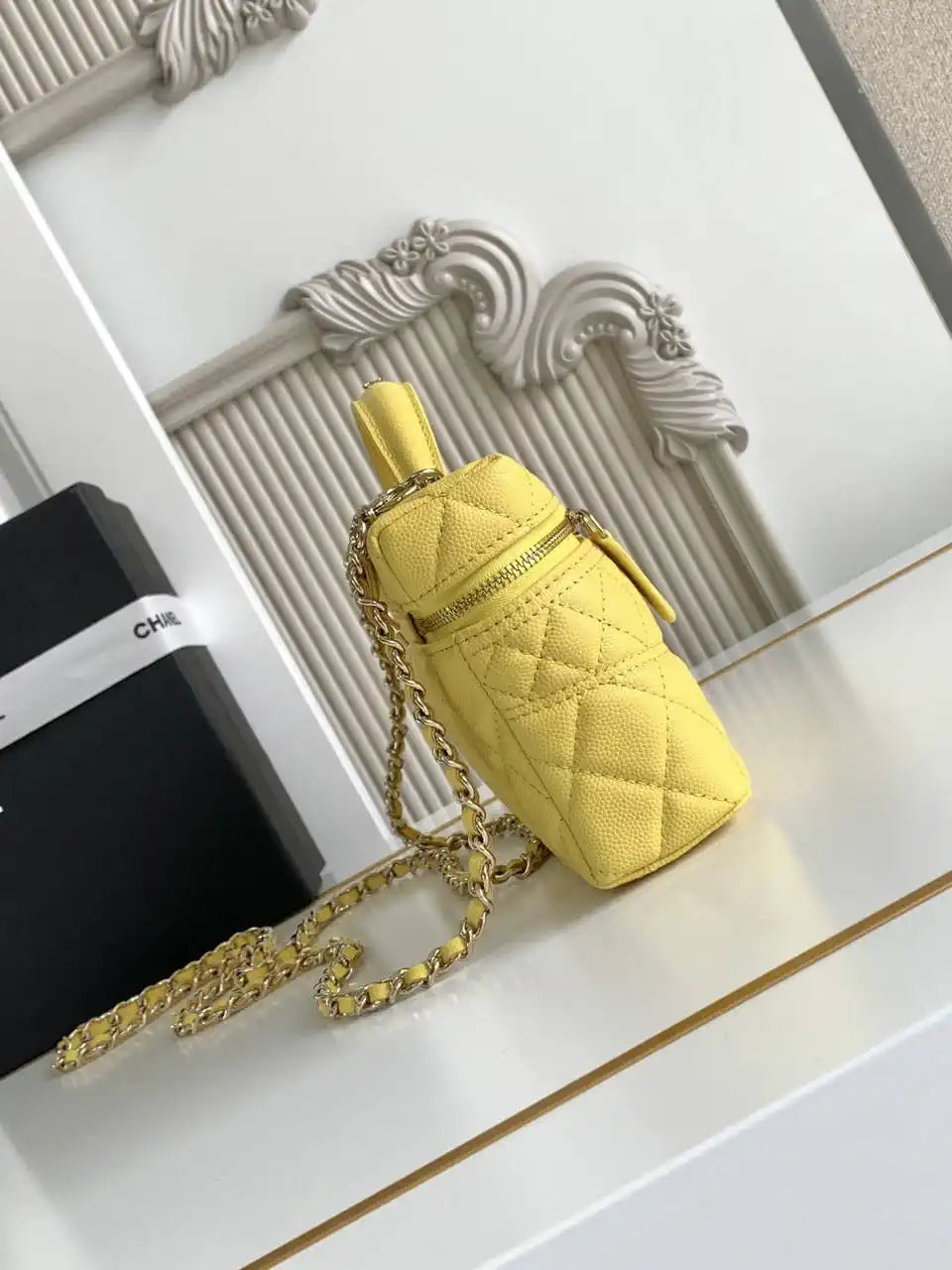 Chanel 25C Vanity with Chain Grained Calfskin AP4407 Yellow