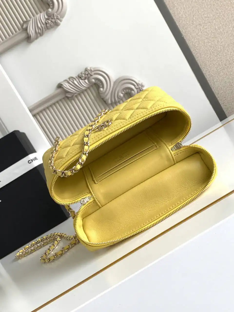 Chanel 25C Vanity with Chain Grained Calfskin AP4407 Yellow