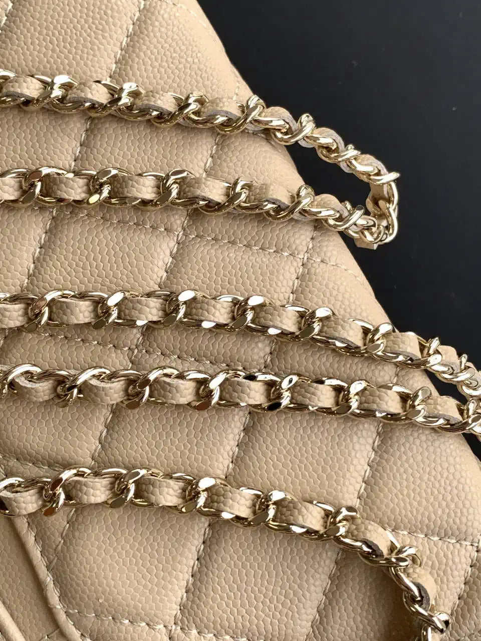 Chanel 25C Vanity with Chain Grained Calfskin AP4407 Apricot