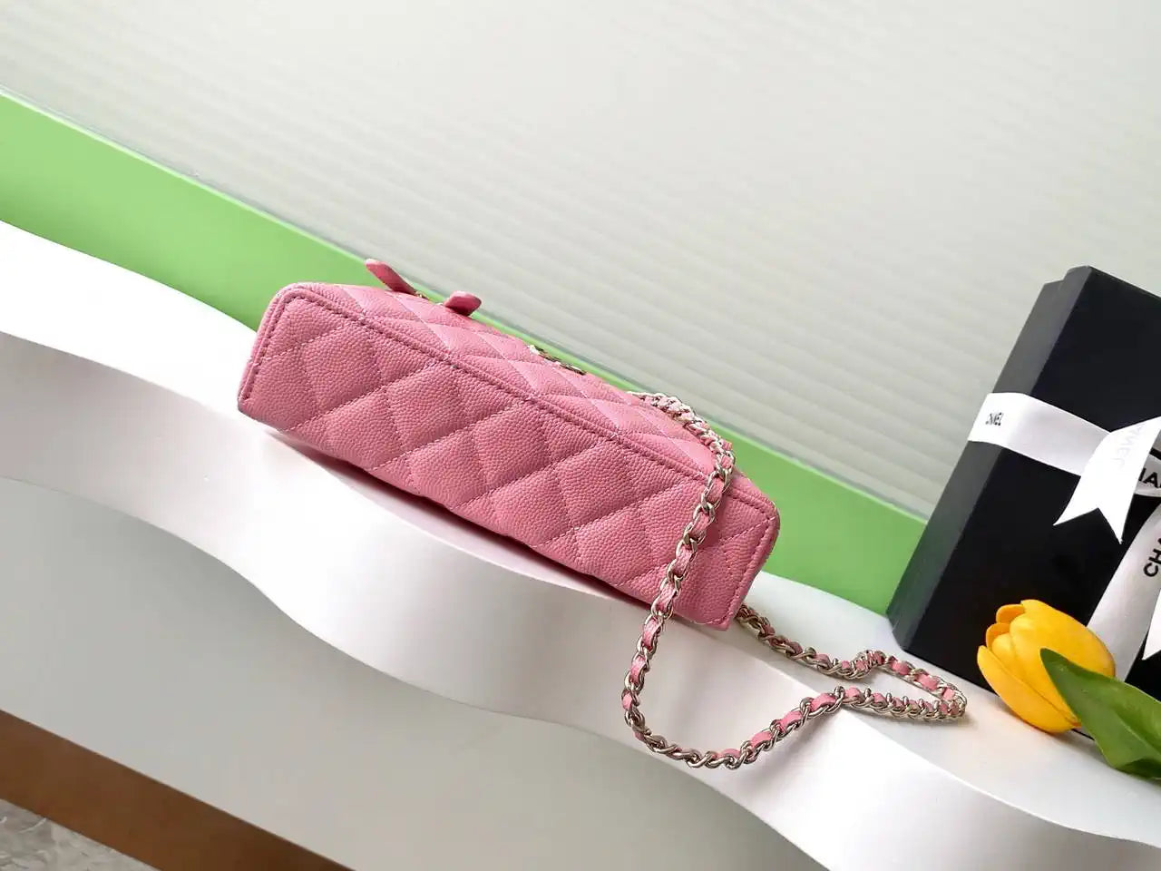 Chanel 25C Vanity with Chain Grained Calfskin AP4407 Pink