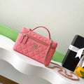 Chanel 25C Vanity with Chain Grained Calfskin AP4407 Rose Red
