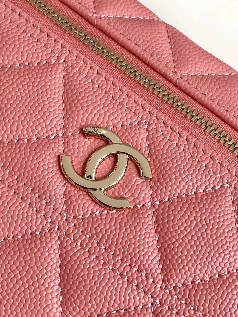 Chanel 25C Vanity with Chain Grained Calfskin AP4407 Rose Red