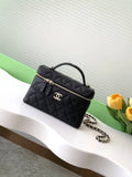 Chanel 25C Vanity with Chain Grained Calfskin AP4407 Black
