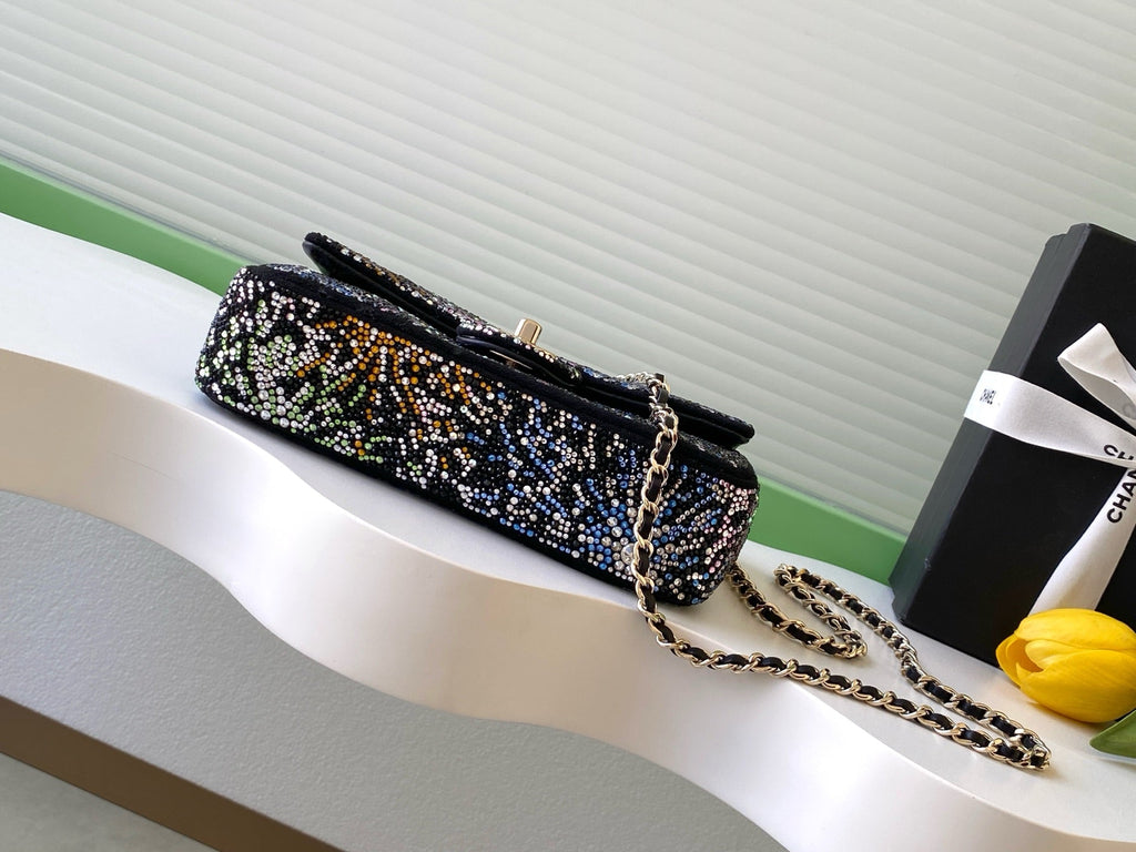 Chanel 25N AS4297 Evening Bag Strass & Gold-Tone Metal  Black & Multicolor Lambskin