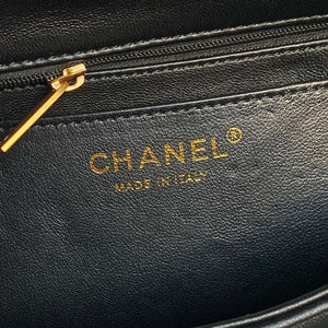 Chanel 25P AS5352  Mini Flap Bag Shiny Lambskin  Imitation Pearls & Gold-Tone Metal Black - Default Title - View 10