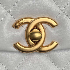 Chanel 25P AS5352  Mini Flap Bag Shiny Lambskin  Imitation Pearls & Gold-Tone Metal White - Default Title - View 3