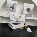 Chanel 25P AS5353 Flap Bag Shiny Lambskin  Imitation Pearls & Gold-Tone Metal White - Default Title - View 1
