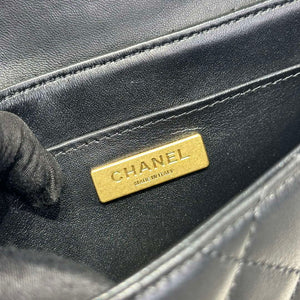 Chanel 25P AS5355 Small Flap Bag With Top Handle Black Lambskin - Default Title - View 8
