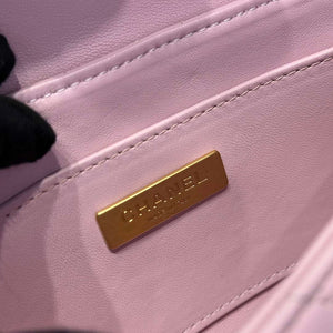 Chanel 25P AS5355 Small Flap Bag With Top Handle Pink Lambskin - Default Title - View 9