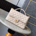 Chanel 25P AS5356 Meduim Flap Bag With Top Handle Apricot Lambskin - Default Title - View 1