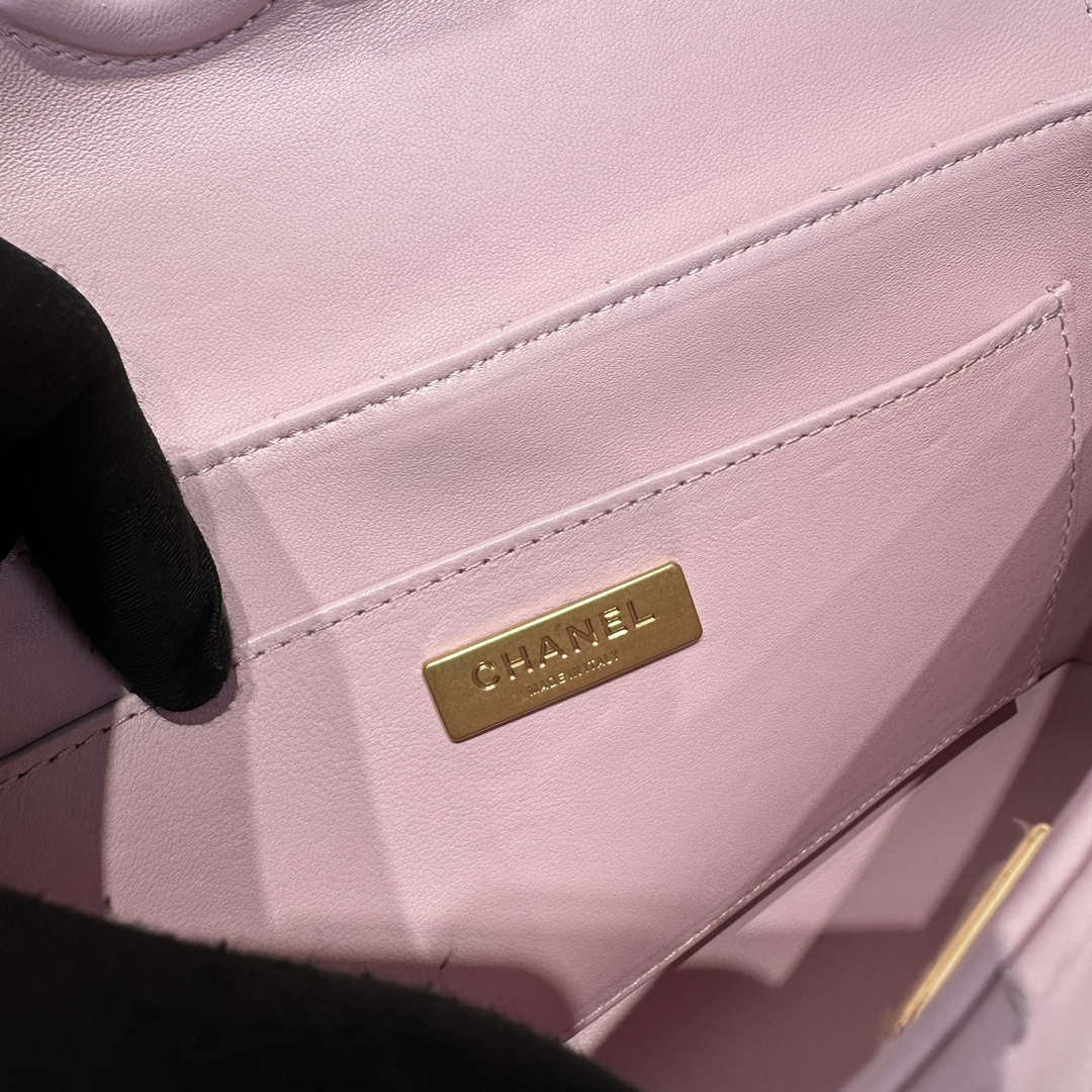 Chanel 25P AS5356 Meduim Flap Bag With Top Handle Pink Lambskin - Default Title - View 9