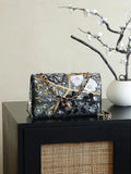 Chanel 25S A01112  Evening Bag Lambskin Black & White sequins
