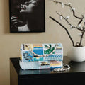 Chanel 25S A01112  Evening Bag Lambskin Blue sequins