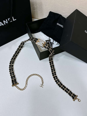 Chanel 25S Chain Belt Metal and Resin Black and White AA0903 - '--Please Select-- - View 4