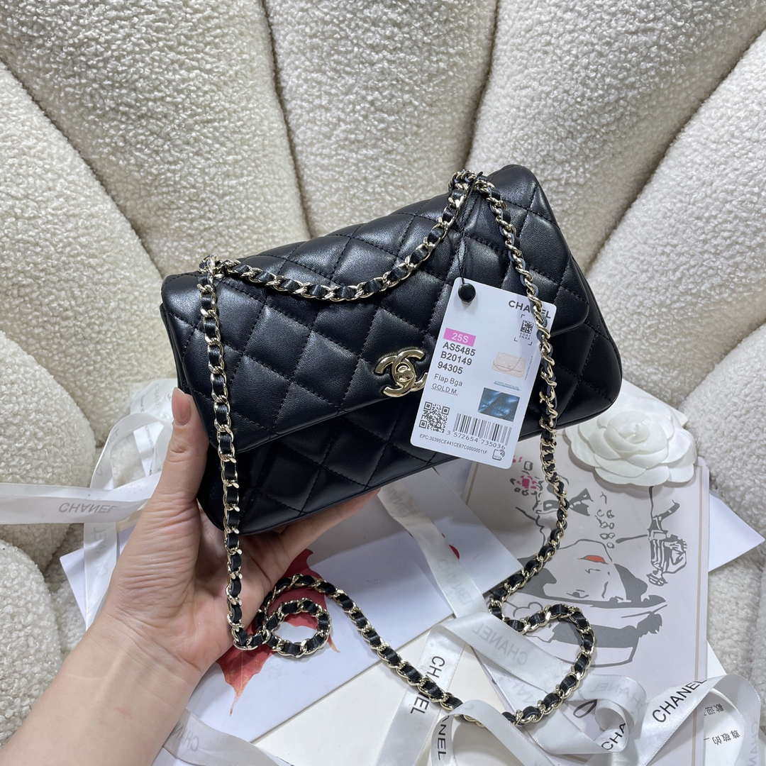 Chanel 25S Flap Black Lambskin Bag AP5485 gold
