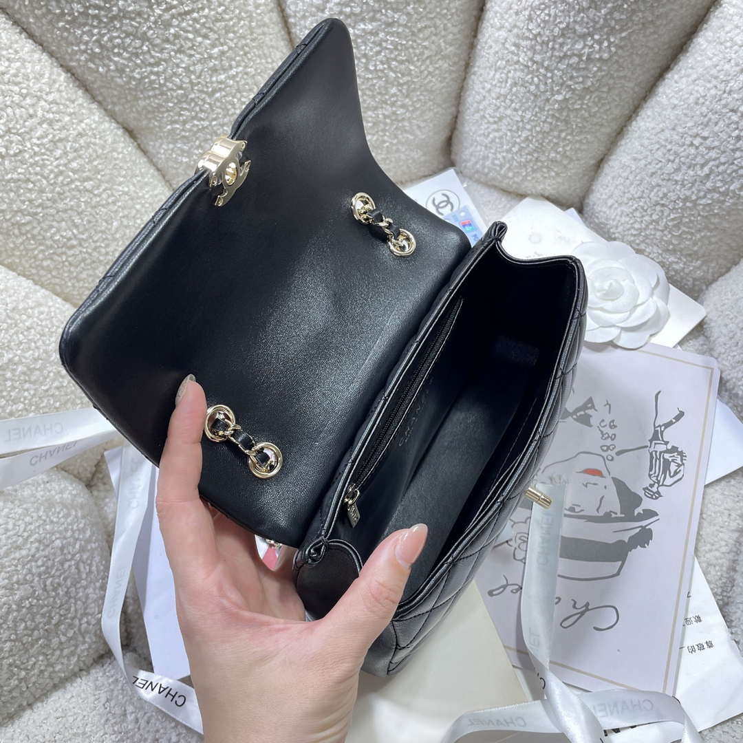 Chanel 25S Flap Black Lambskin Bag AP5485 gold - Default Title - View 8