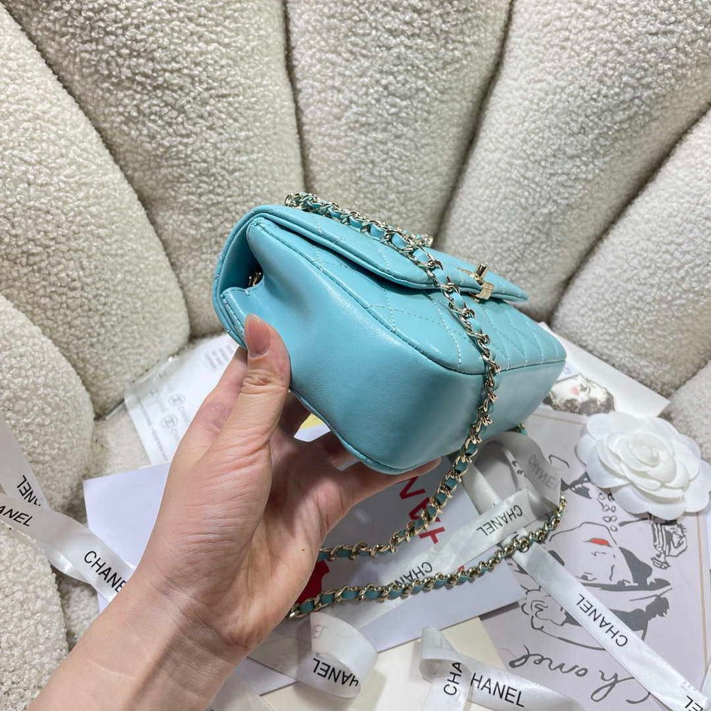 Chanel 25S Flap Blue Lambskin Bag AP5485 gold