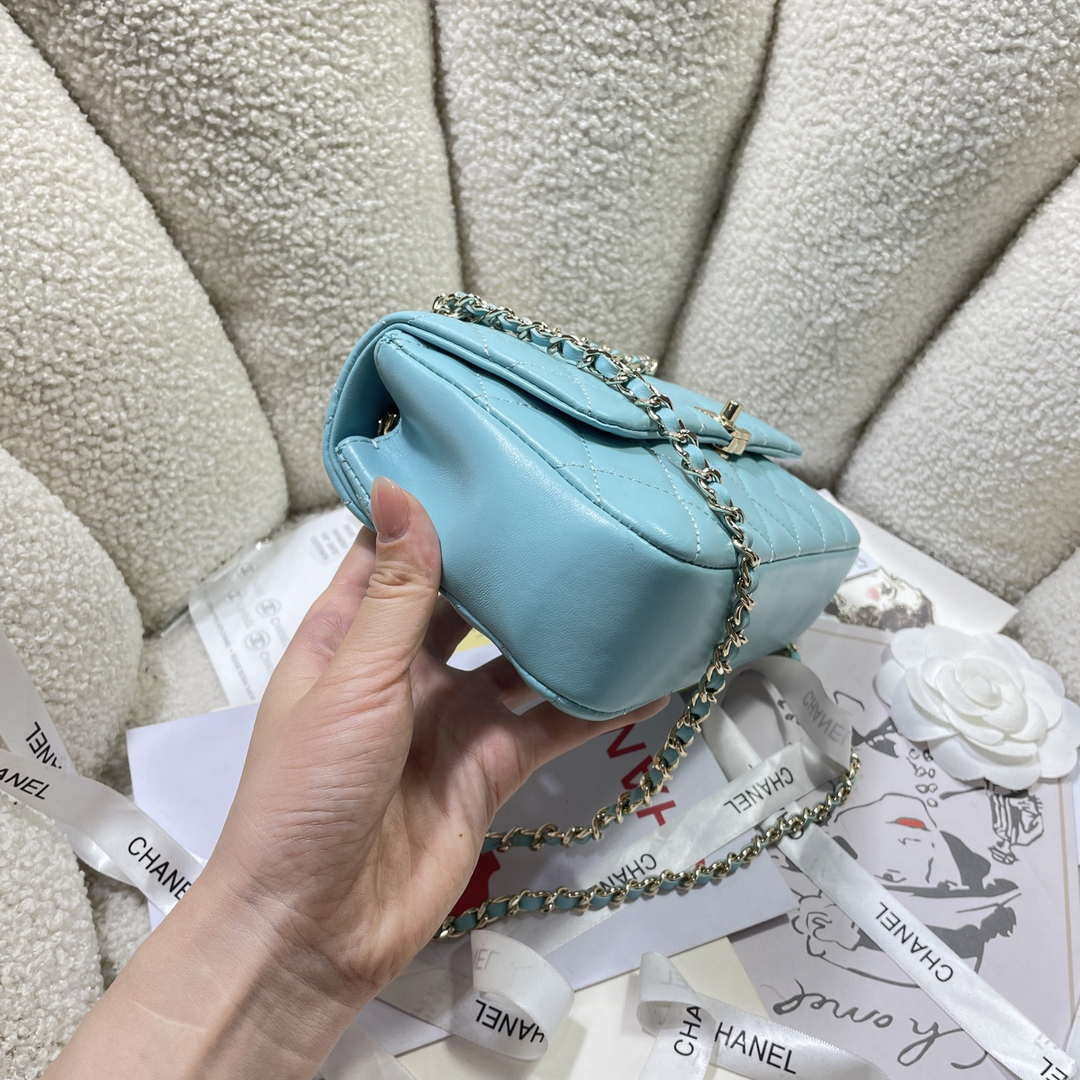 Chanel 25S Flap Blue Lambskin Bag AP5485 gold - Default Title - View 3