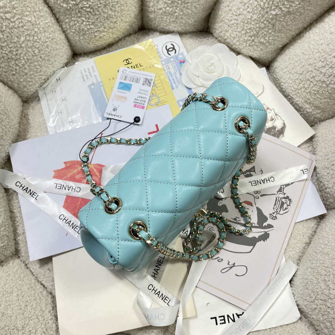 Chanel 25S Flap Blue Lambskin Bag AP5485 gold - Default Title - View 6