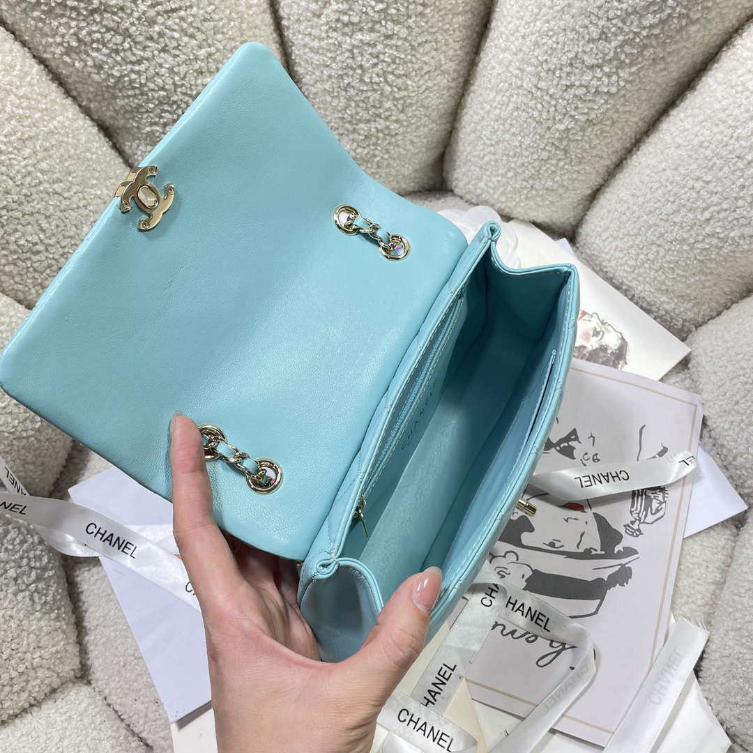 Chanel 25S Flap Blue Lambskin Bag AP5485 gold - Default Title - View 8