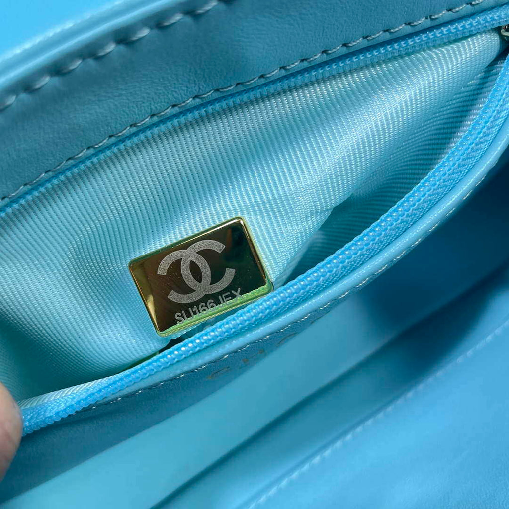 Chanel 25S Flap Blue Lambskin Bag AP5485 gold