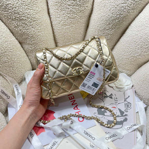 Chanel 25S Flap Gold Lambskin Bag AP5485 gold - Default Title - View 2