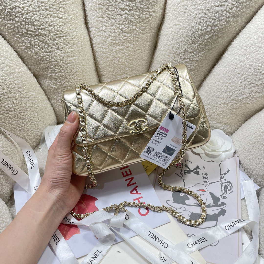 Chanel 25S Flap Gold Lambskin Bag AP5485 gold