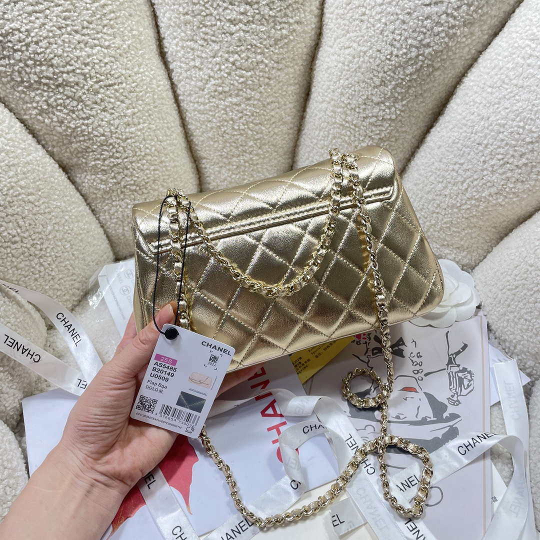 Chanel 25S Flap Gold Lambskin Bag AP5485 gold - Default Title - View 4