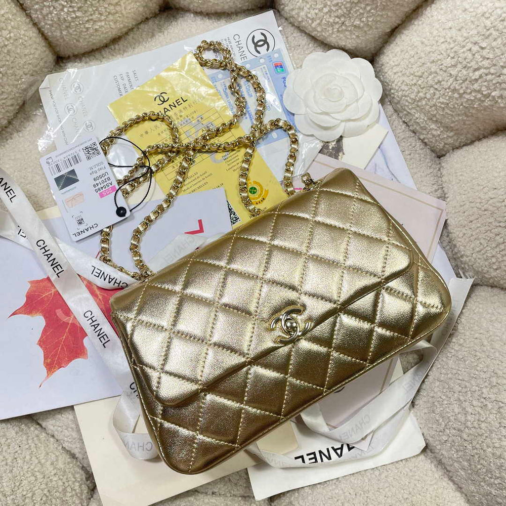 Chanel 25S Flap Gold Lambskin Bag AP5485 gold