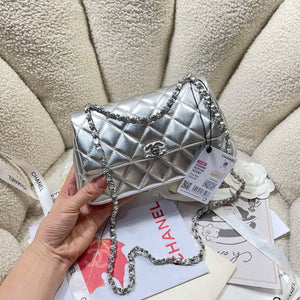 Chanel 25S Flap Silver Lambskin Bag AP5485 Silver - Default Title - View 2
