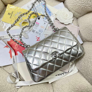 Chanel 25S Flap Silver Lambskin Bag AP5485 Silver - Default Title - View 6