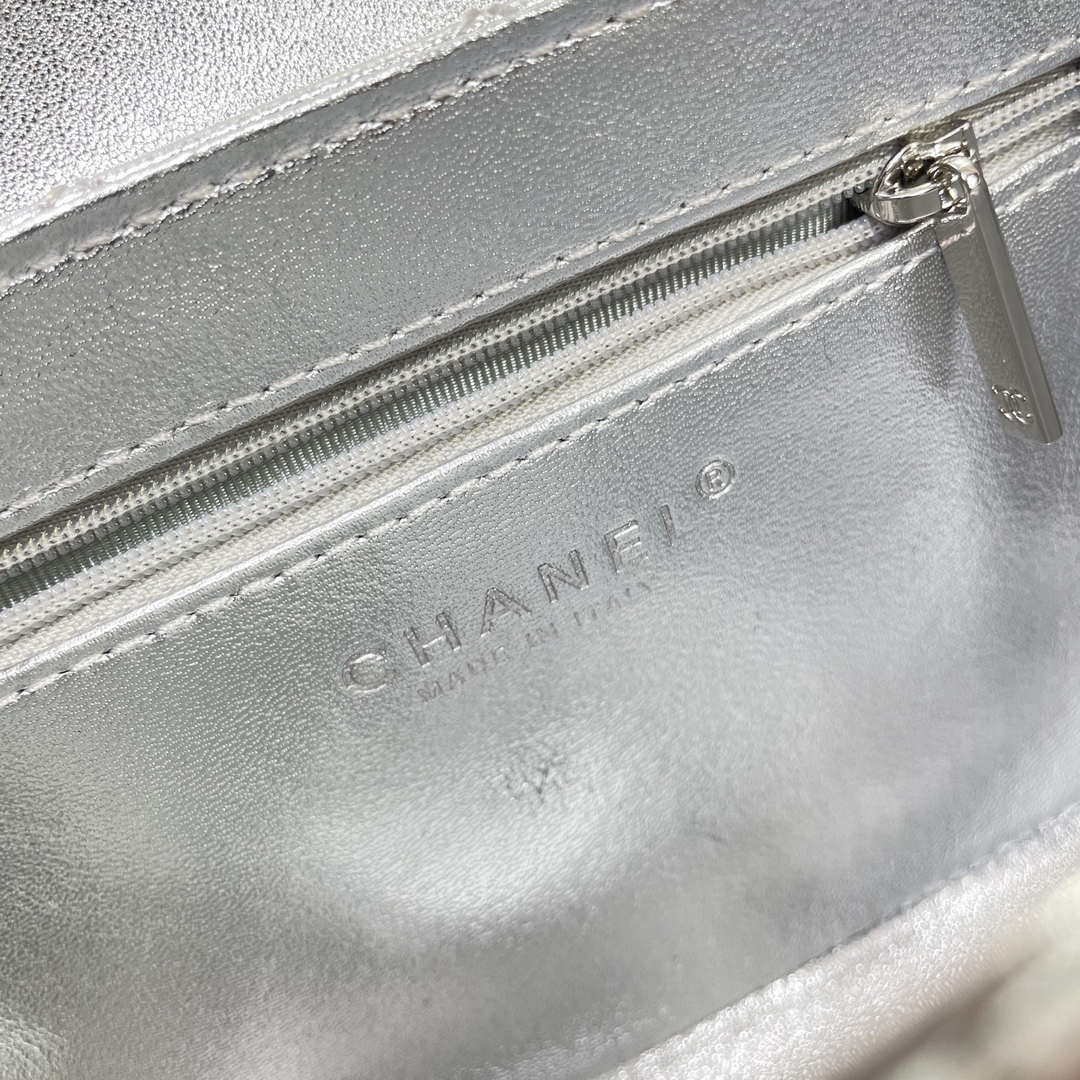 Chanel 25S Flap Silver Lambskin Bag AP5485 Silver - Default Title - View 8
