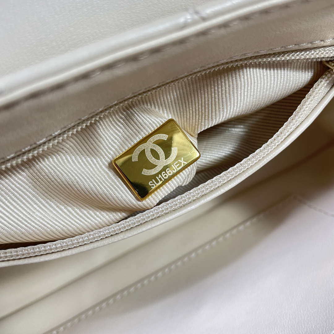 Chanel 25S Flap White Lambskin Bag AP5485 gold - Default Title - View 9