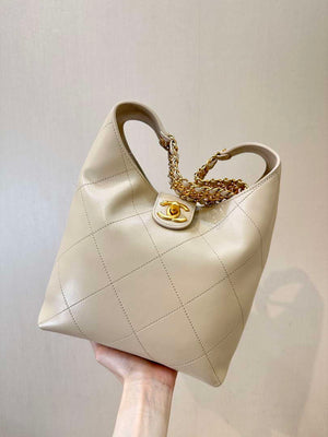 Chanel 25SS AS5403 Hobo Handbag Shiny Lambskin & Gold-Tone Metal Apricot - Default Title - View 4