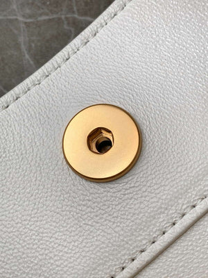 Chanel 25SS AS5403 Hobo Handbag Shiny Lambskin & Gold-Tone Metal White - Default Title - View 7