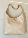Chanel 25P AS5425 Large Hobo Handbag Shiny Lambskin & Gold-Tone Metal Apricot