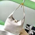 Chanel 25P AS5425 Large Hobo Handbag Shiny Lambskin & Gold-Tone Metal White - Default Title - View 1